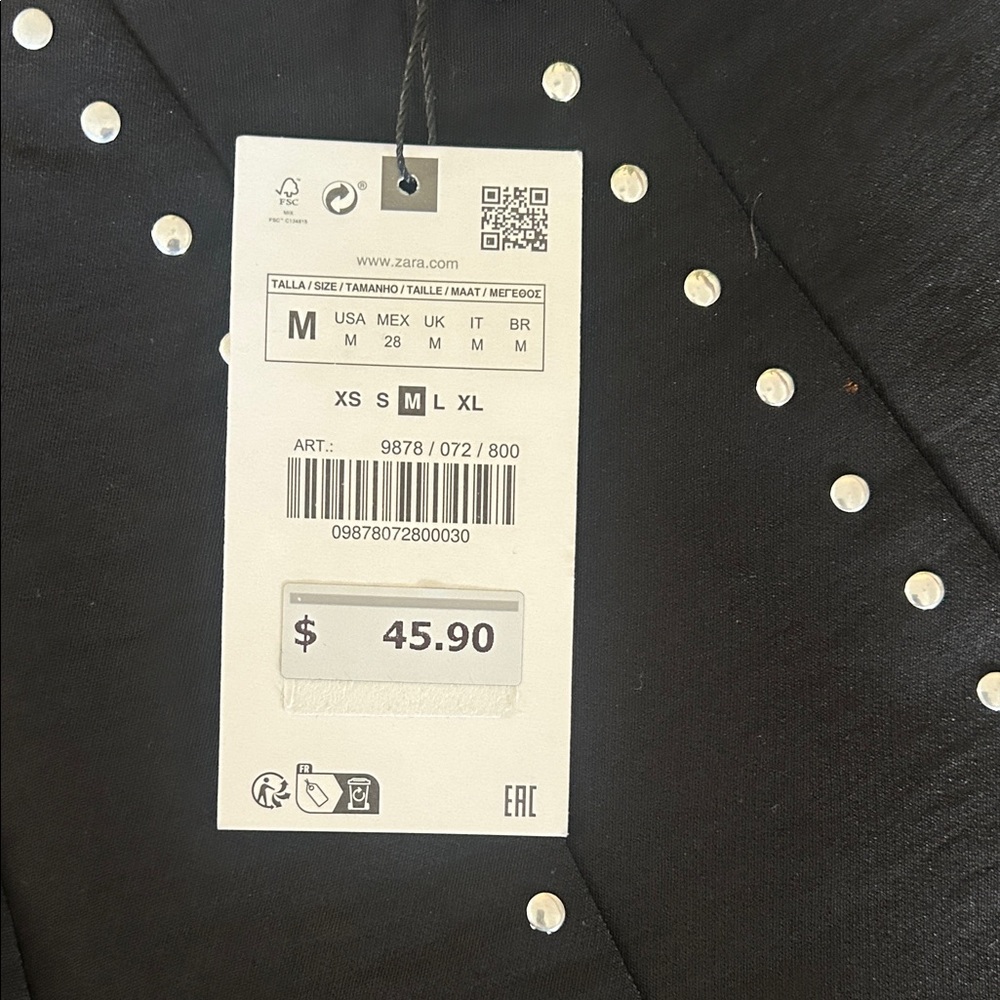 Zara Black Studded Circle Skirt - Picture 3 of 8